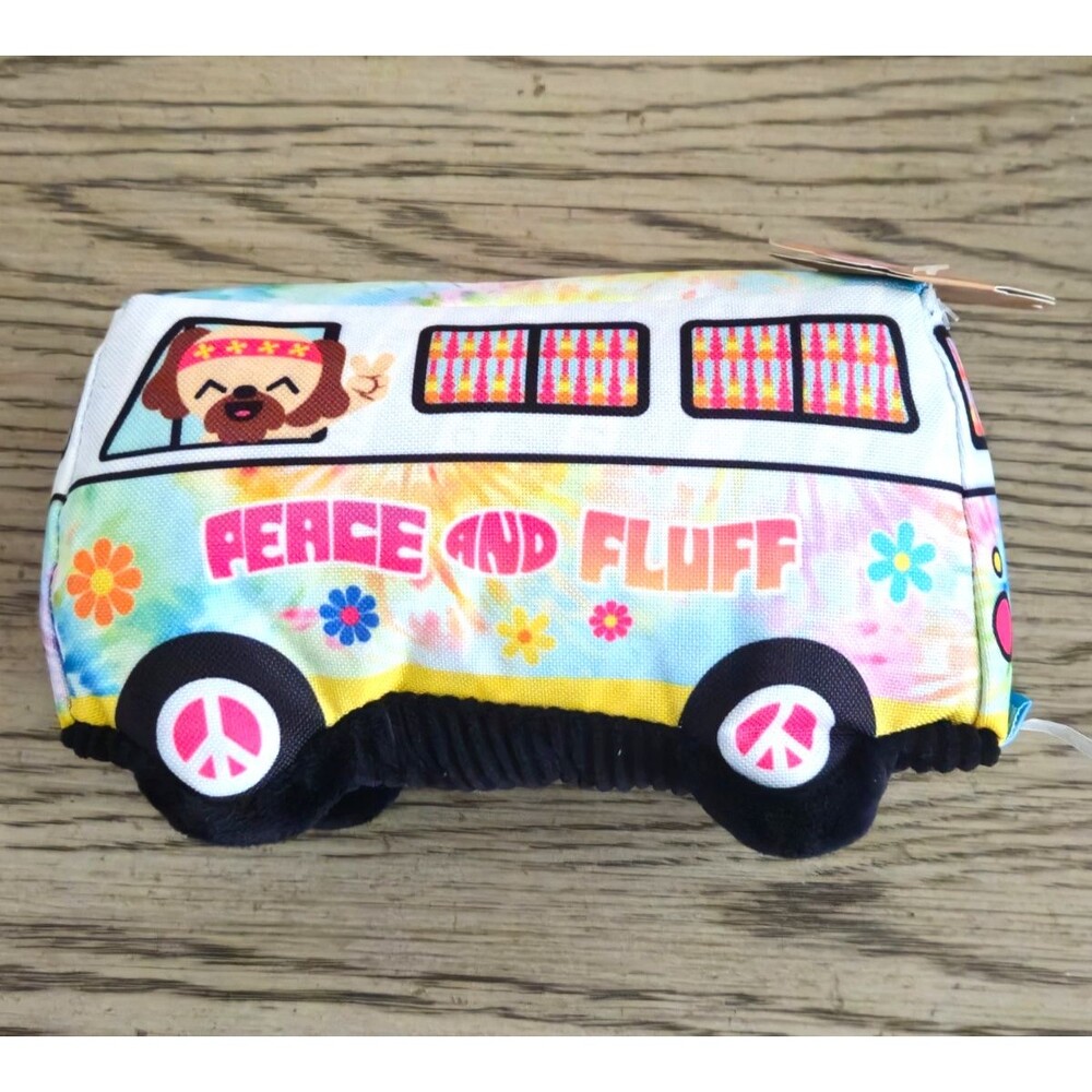 BARK Original BarkBox Peace And Fluff Woolfswagon Bus Dog Toy – NWT